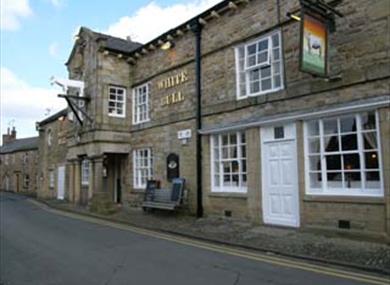 White Bull, Ribchester, porch from Roman pillars.